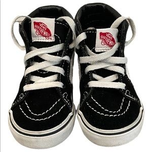 Vans black/white Toddler Size 6 Gently worn